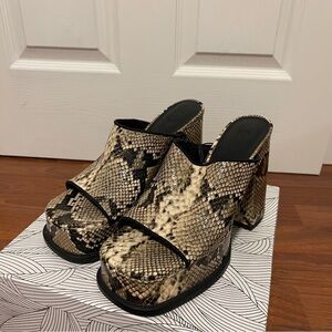 H&M Snake Print Platform Sandals